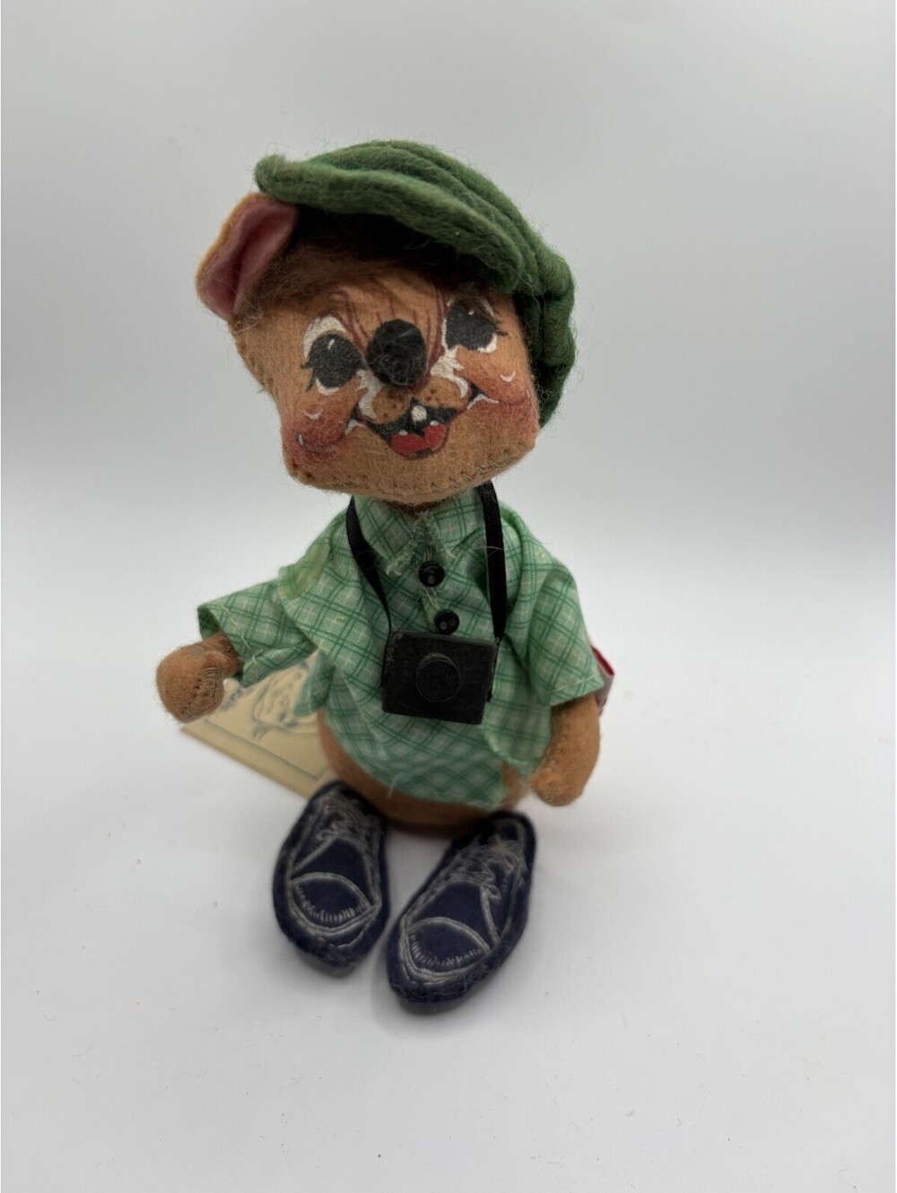 Annalee Doll Mouse Photographer 1991 Posable Made In USA W/Tag